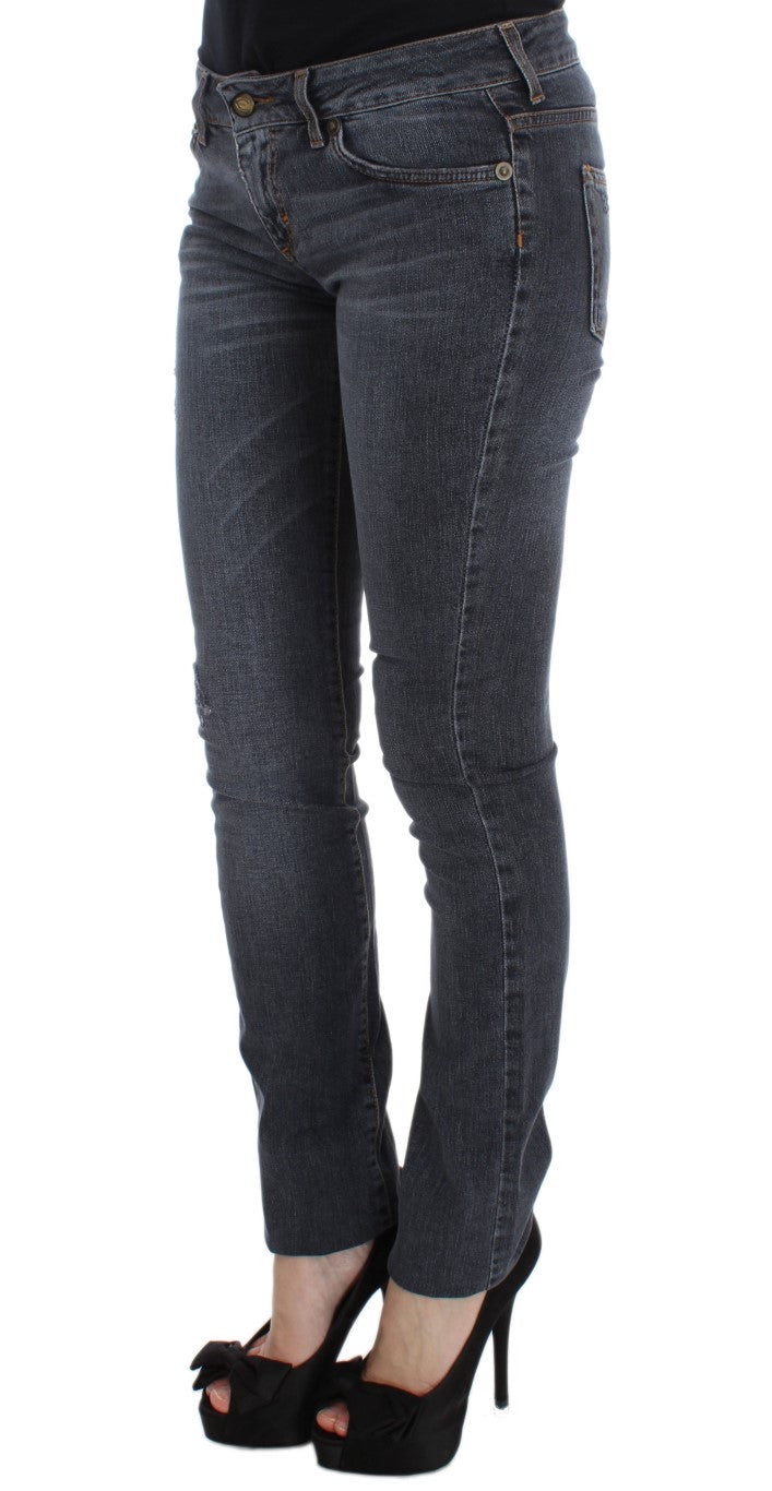 Jean slim Cavalli en coton mélangé bleu délavé