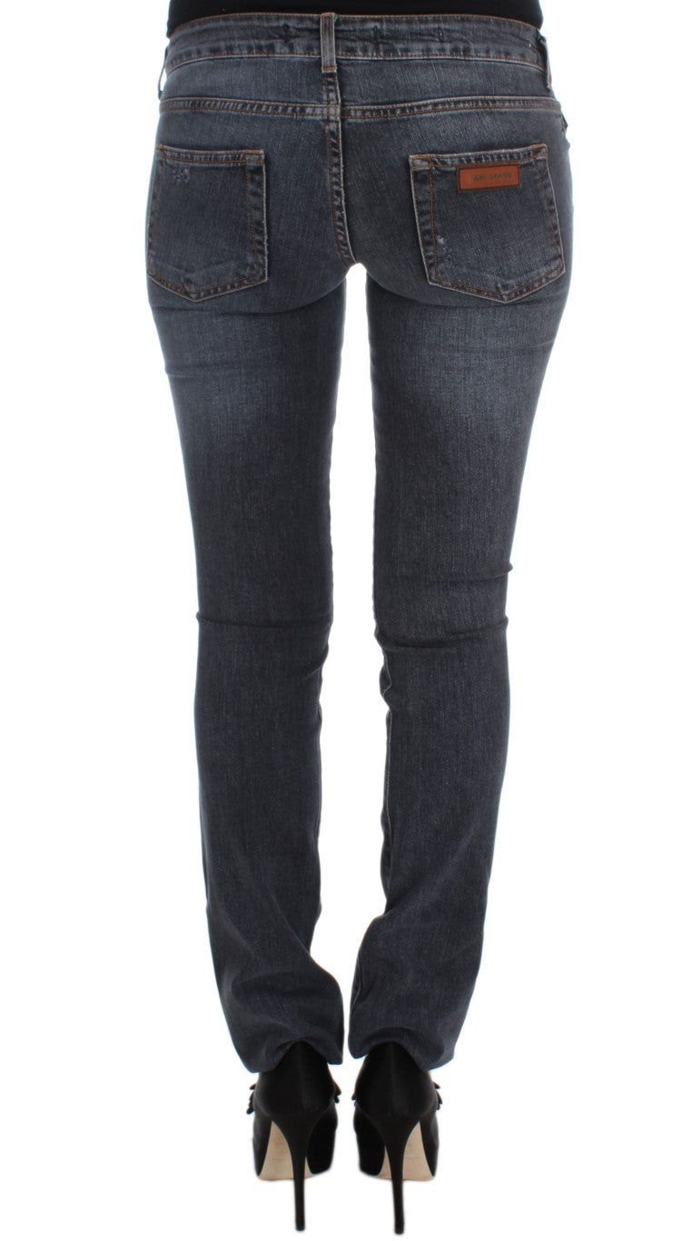 Jean slim Cavalli en coton mélangé bleu délavé