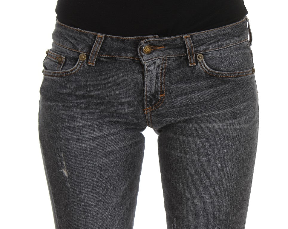 Jean slim Cavalli en coton mélangé bleu délavé