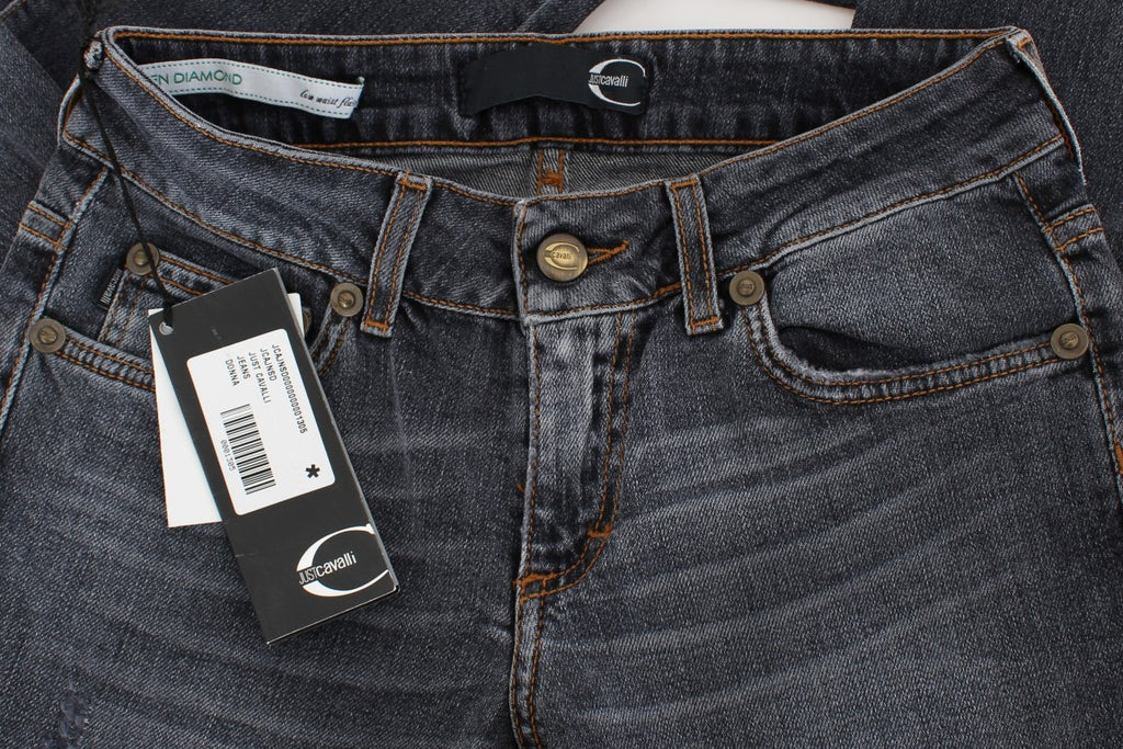 Jean slim Cavalli en coton mélangé bleu délavé