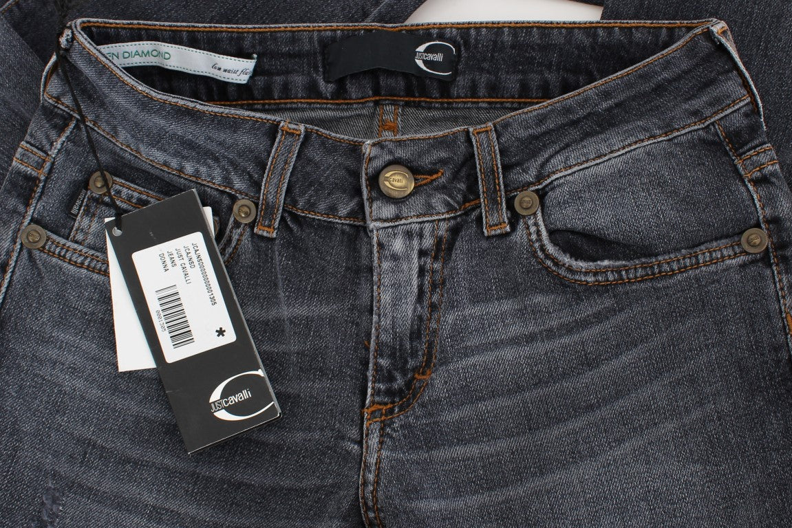 Jean slim Cavalli en coton mélangé bleu délavé