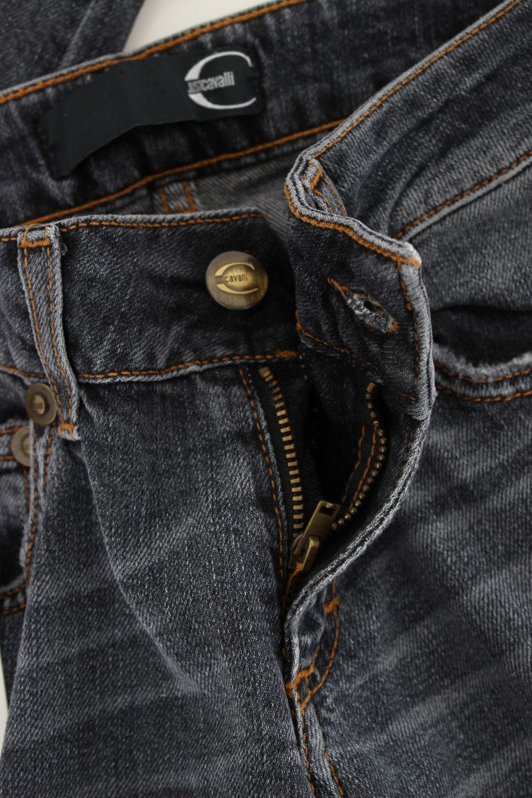 Jean slim Cavalli en coton mélangé bleu délavé