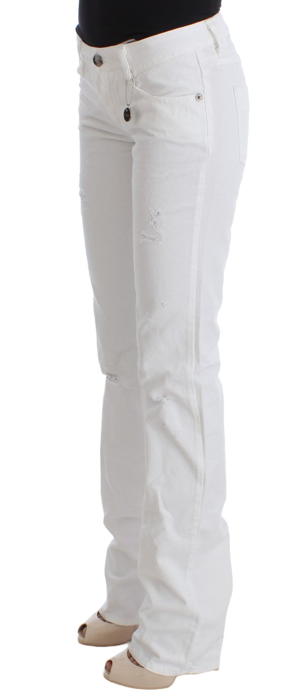 Jean bootcut slim en coton blanc Costume National