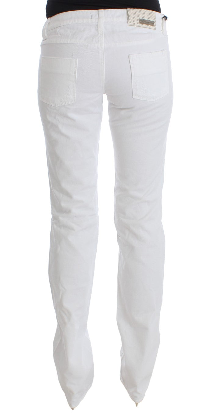 Jean bootcut slim en coton blanc Costume National