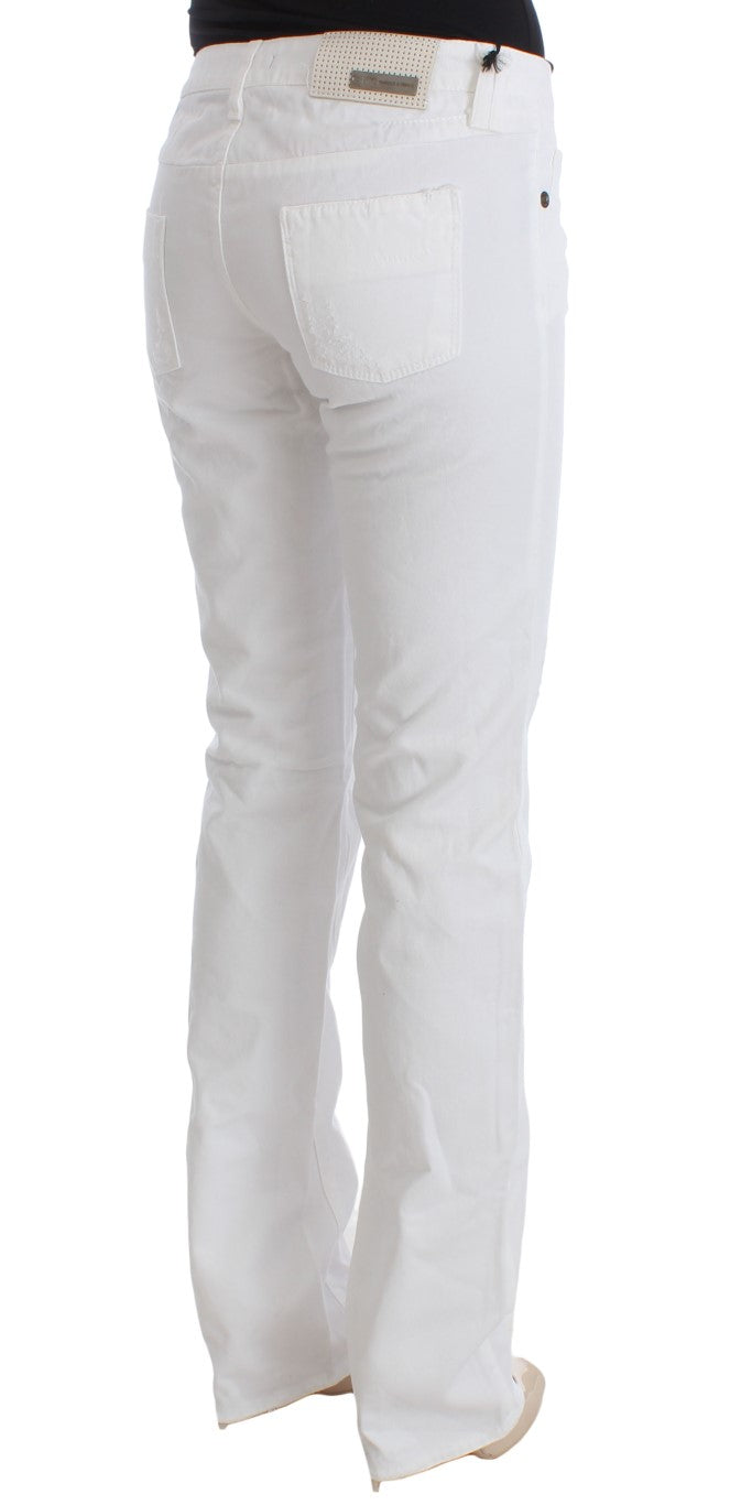 Jean bootcut slim en coton blanc Costume National