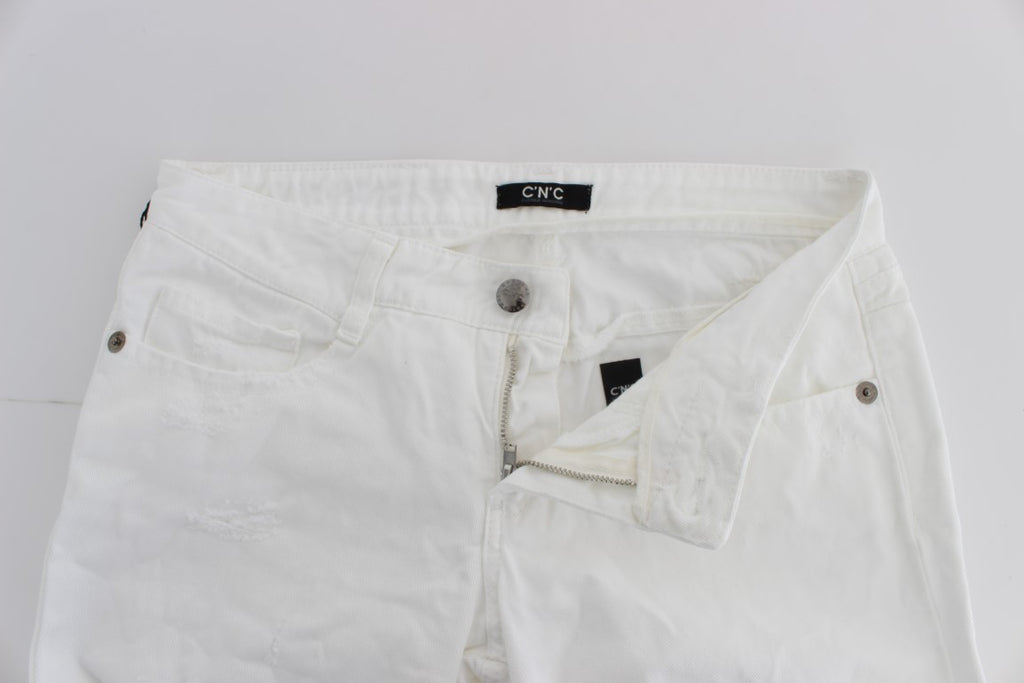 Jean bootcut slim en coton blanc Costume National