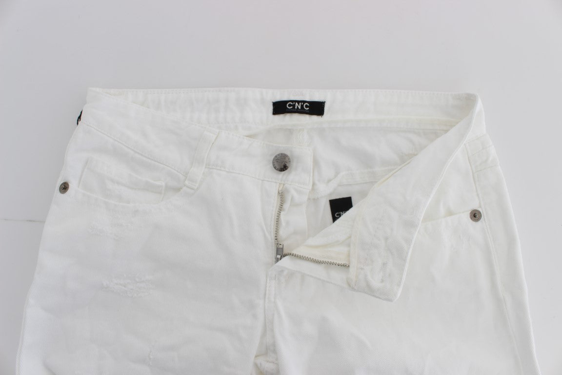 Jean bootcut slim en coton blanc Costume National
