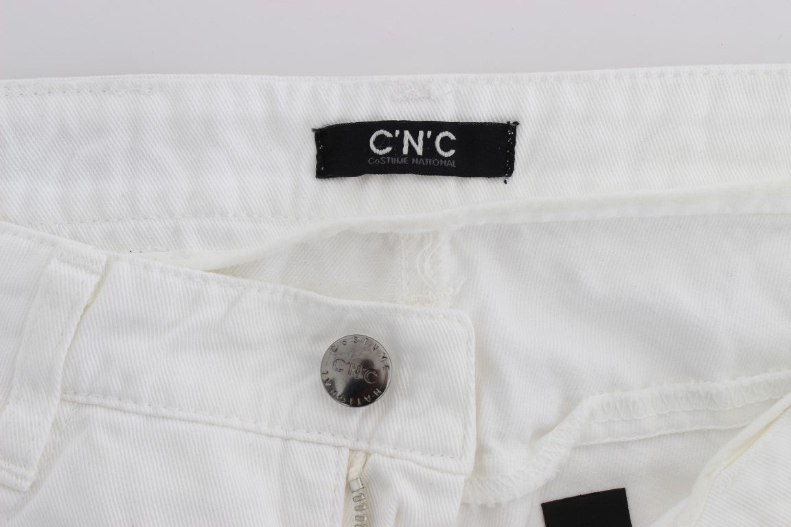 Jean bootcut slim en coton blanc Costume National