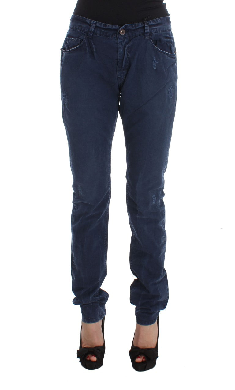 Costume National Jean en denim de coton mélangé bleu