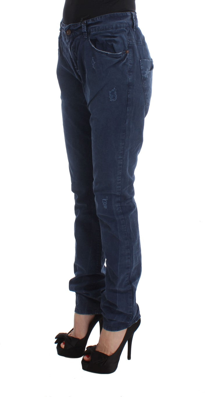 Costume National Jean en denim de coton mélangé bleu