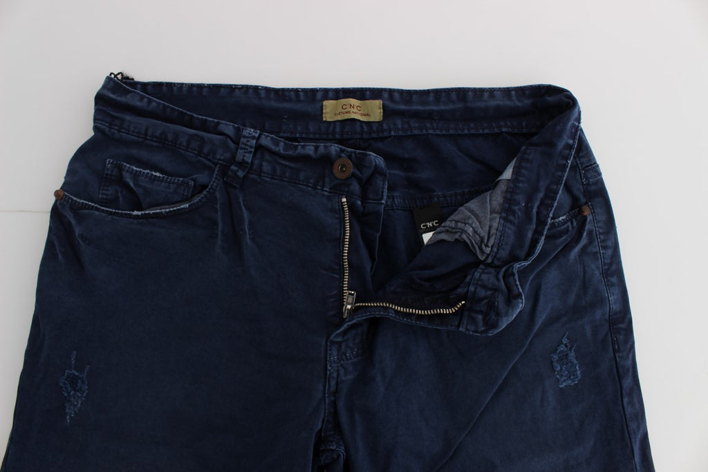 Costume National Jean en denim de coton mélangé bleu