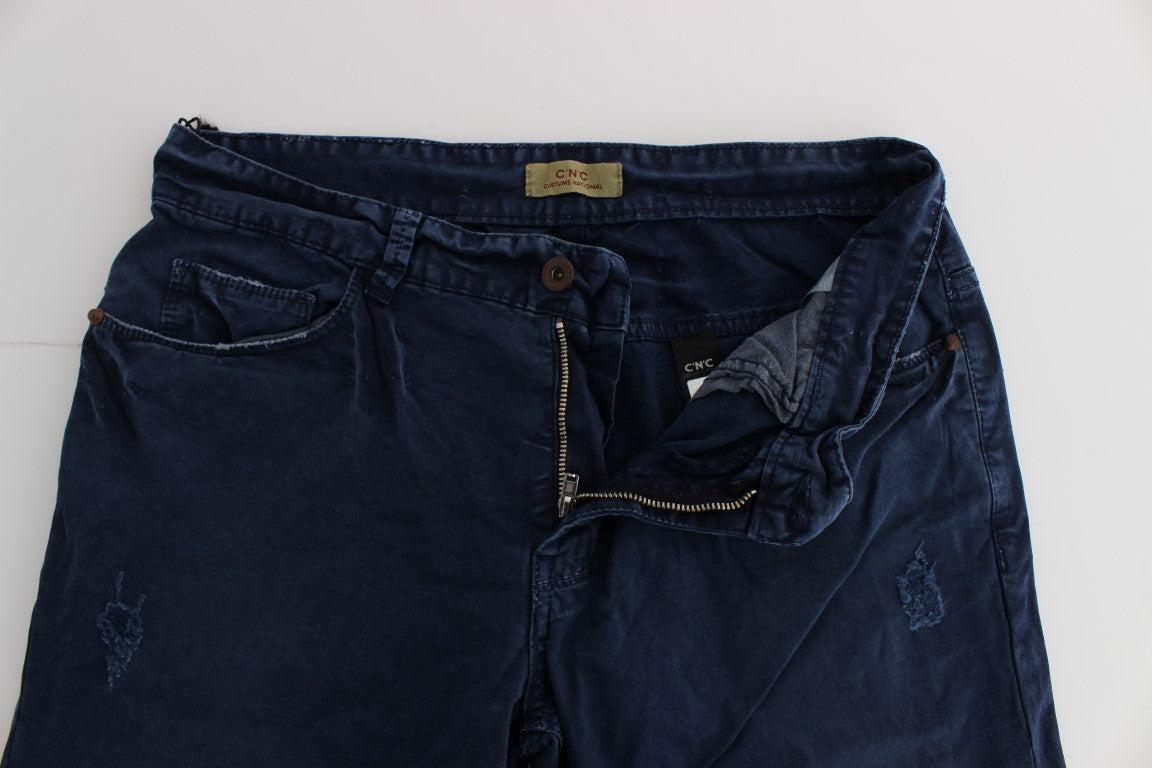 Costume National Jean en denim de coton mélangé bleu