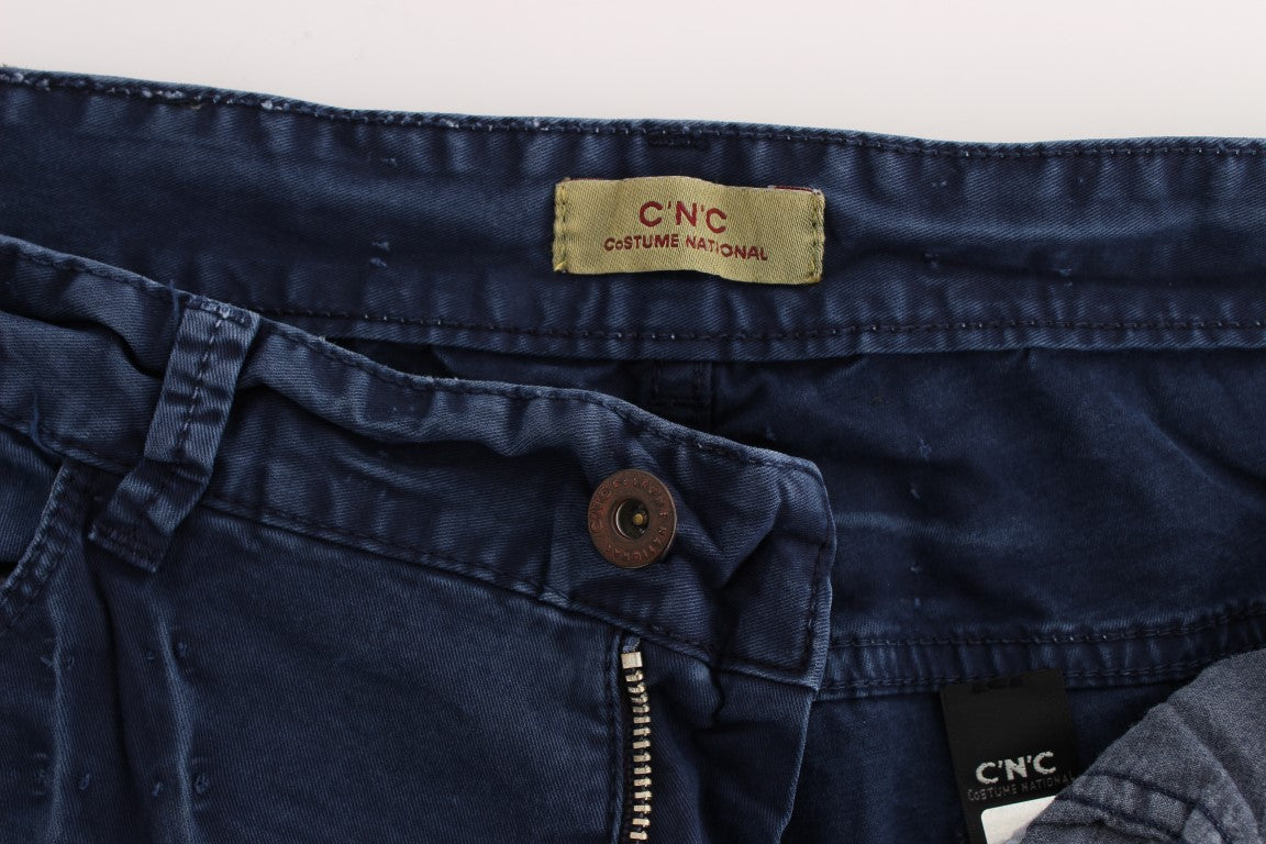 Costume National Jean en denim de coton mélangé bleu