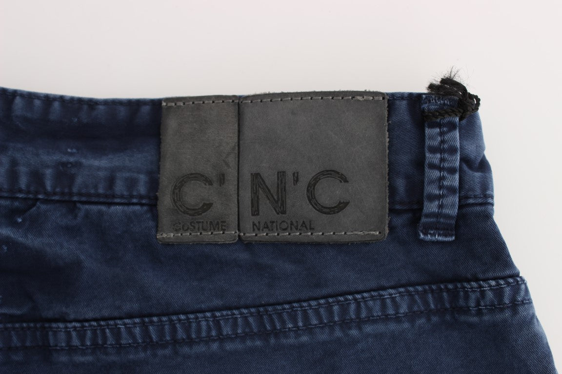 Costume National Jean en denim de coton mélangé bleu
