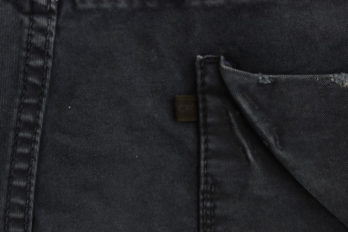 Costume National Jean en denim de coton mélangé bleu