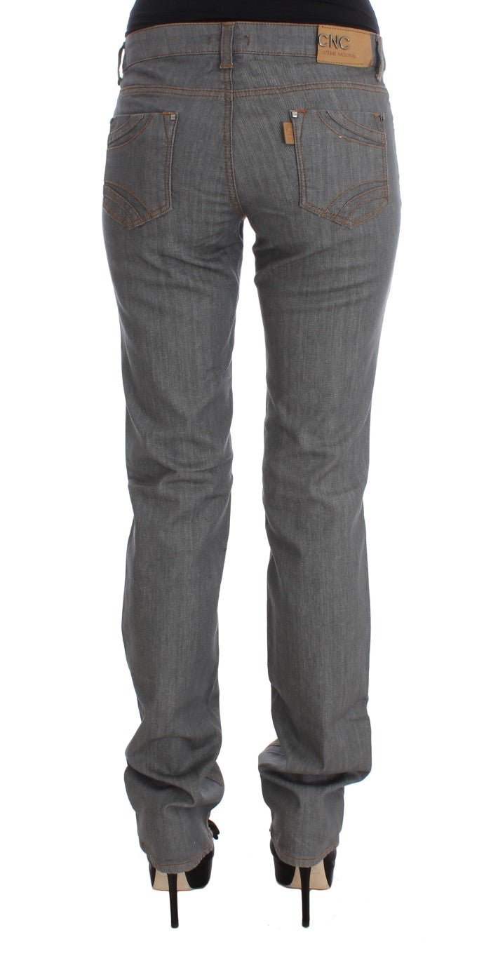 Jean en denim gris coupe standard en coton Costume National