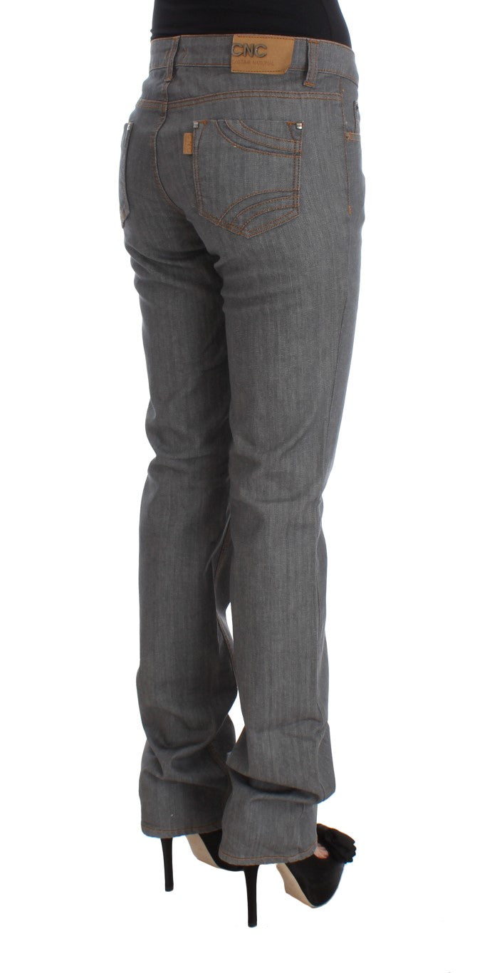 Jean en denim gris coupe standard en coton Costume National