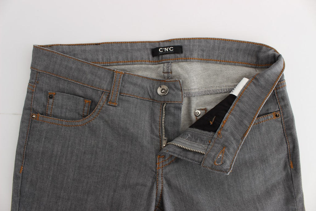 Jean en denim gris coupe standard en coton Costume National
