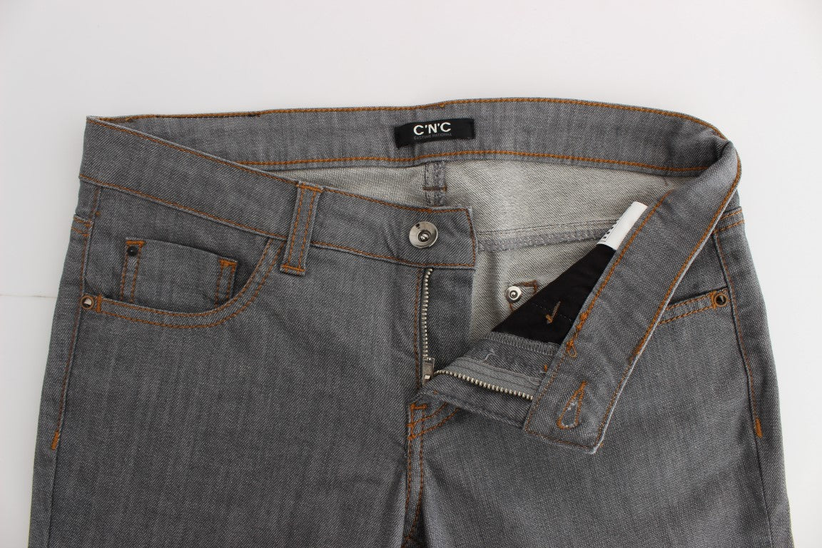 Jean en denim gris coupe standard en coton Costume National