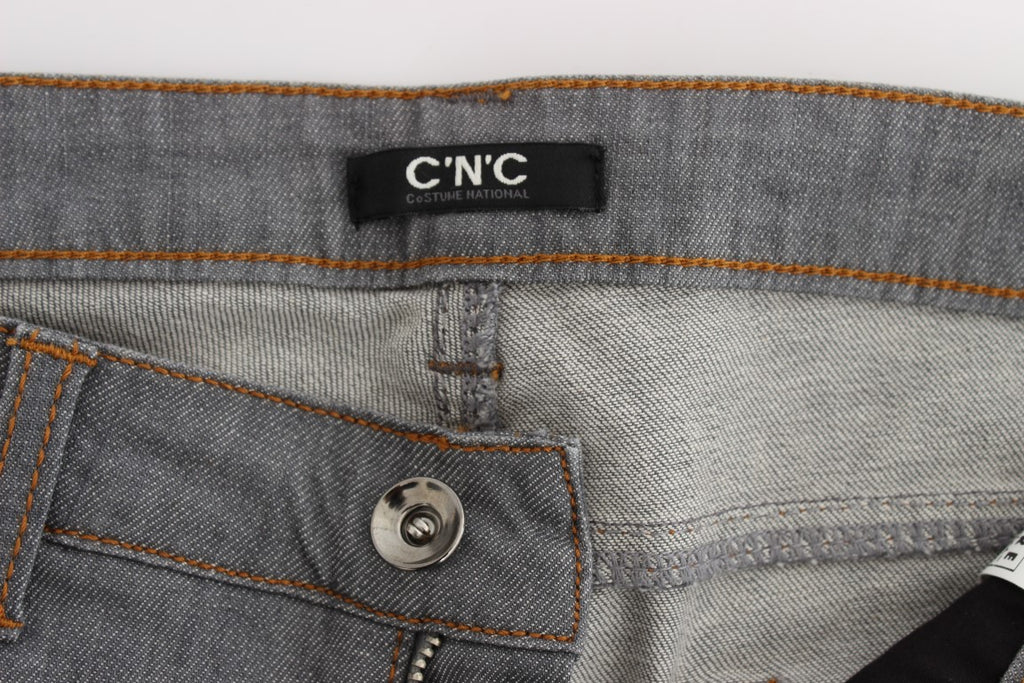 Jean en denim gris coupe standard en coton Costume National
