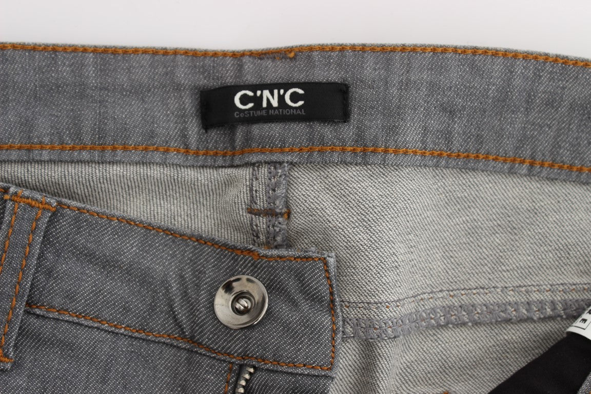 Jean en denim gris coupe standard en coton Costume National