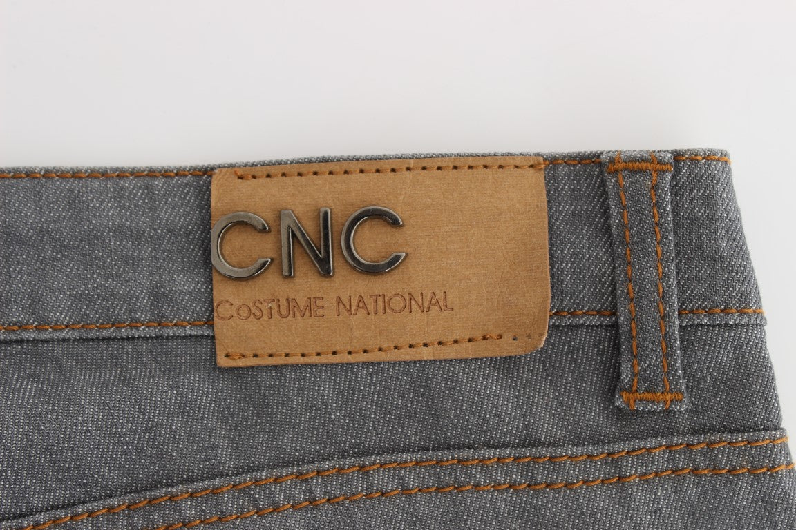Jean en denim gris coupe standard en coton Costume National