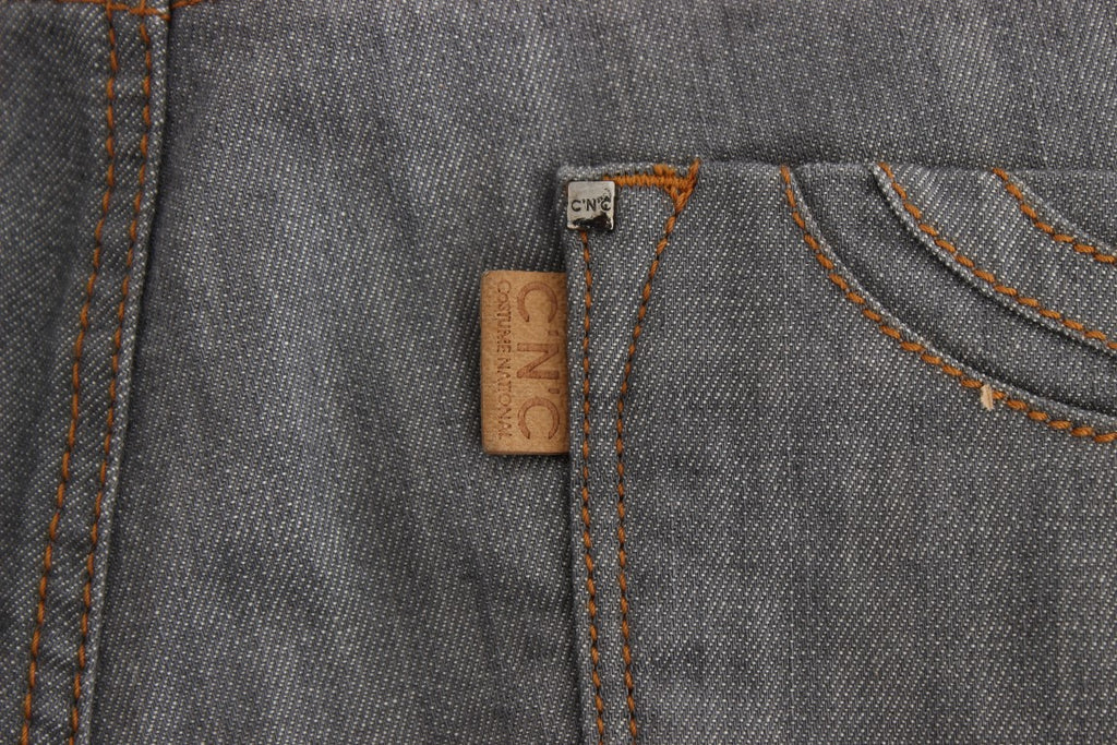 Jean en denim gris coupe standard en coton Costume National