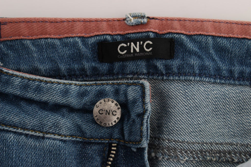 Jean court slim bleu en coton Costume National