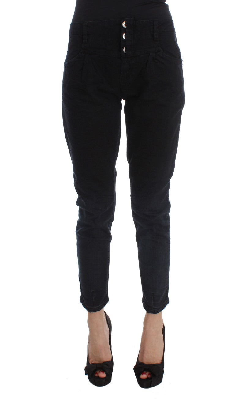 Jean court slim en coton noir Costume National