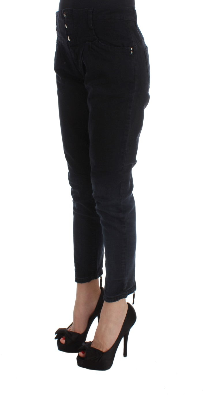 Jean court slim en coton noir Costume National