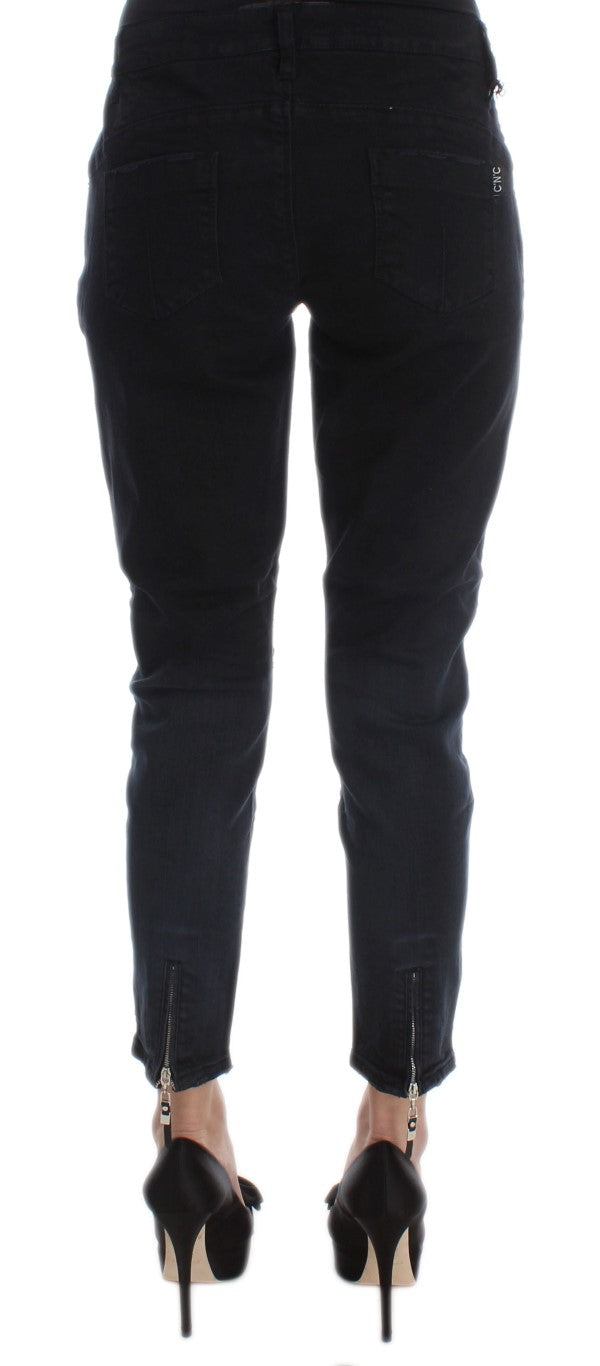 Jean court slim en coton noir Costume National
