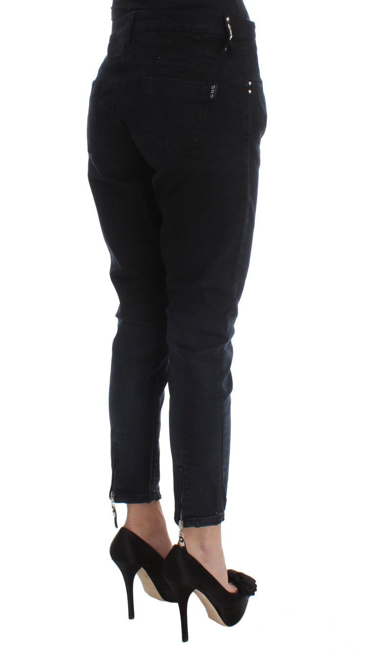 Jean court slim en coton noir Costume National