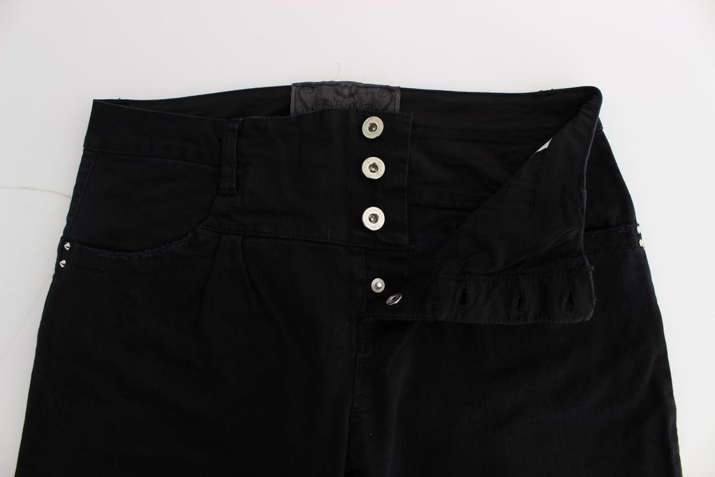 Jean court slim en coton noir Costume National