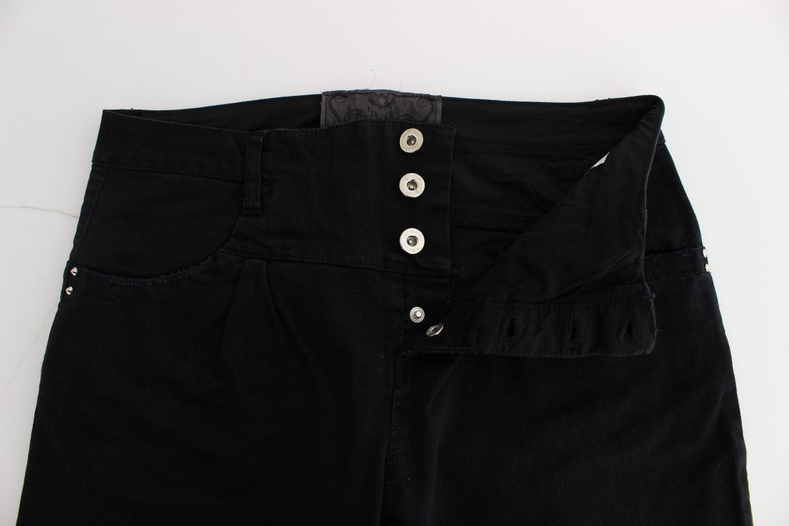 Jean court slim en coton noir Costume National
