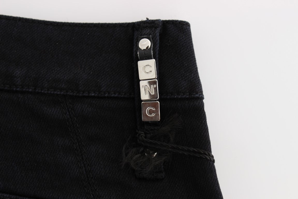Jean court slim en coton noir Costume National