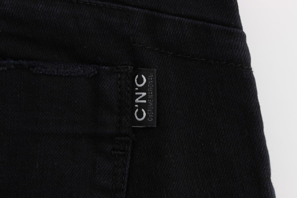 Jean court slim en coton noir Costume National