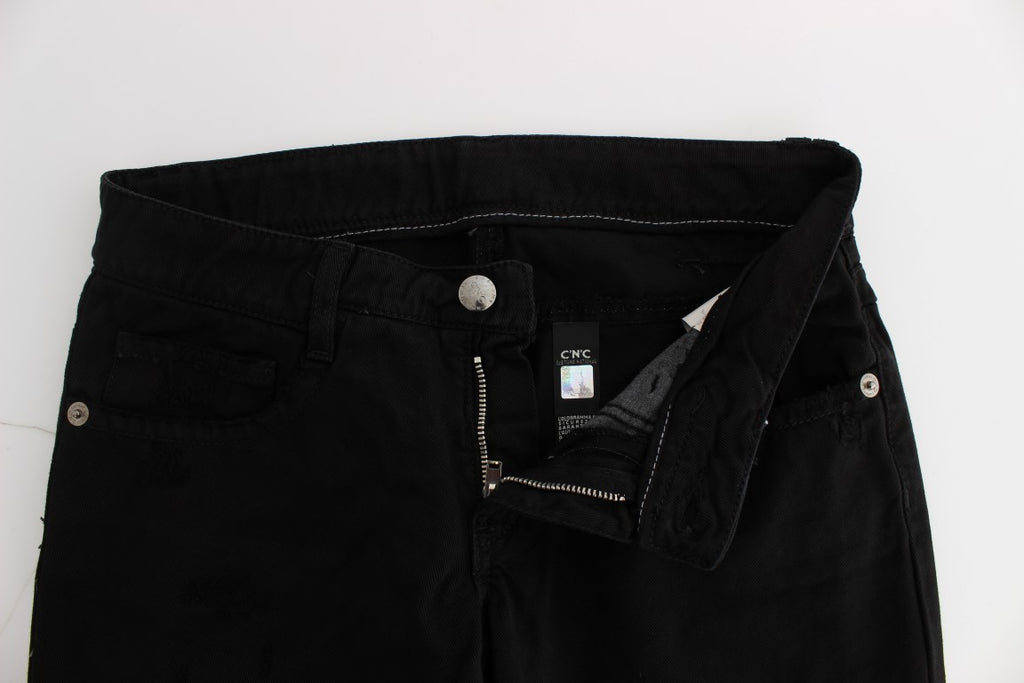 Jean bootcut slim en coton noir Costume National