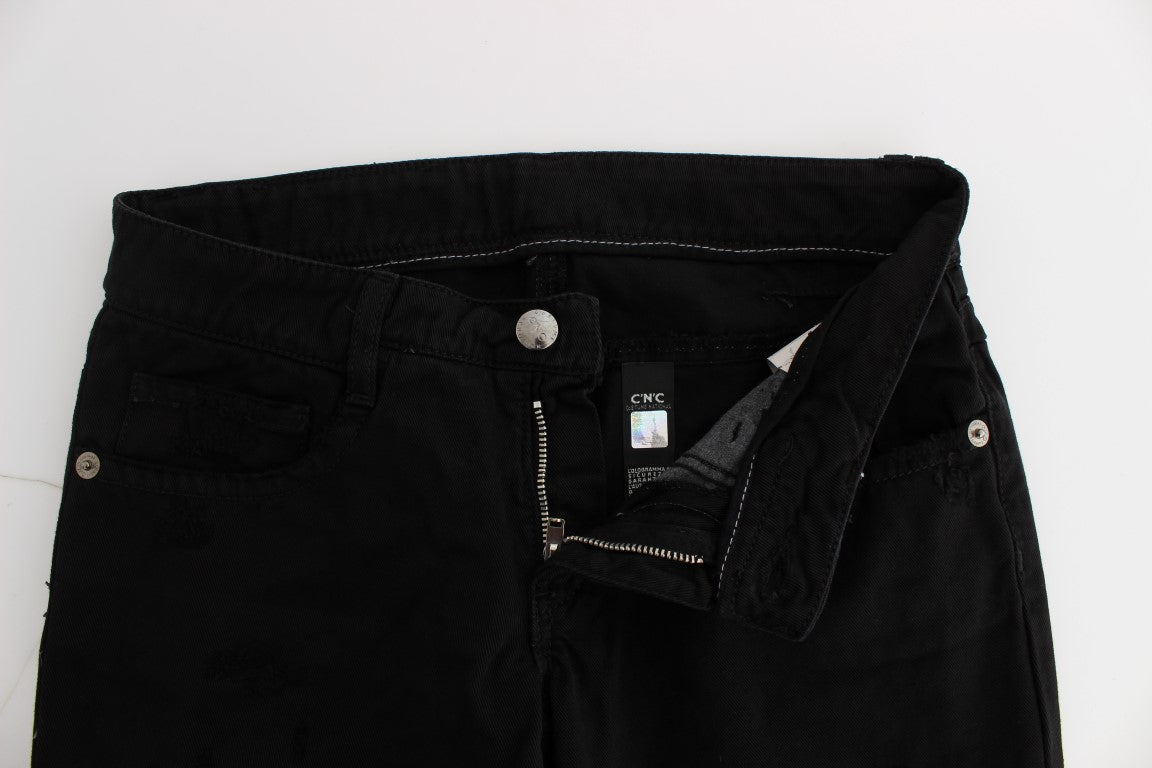 Jean bootcut slim en coton noir Costume National