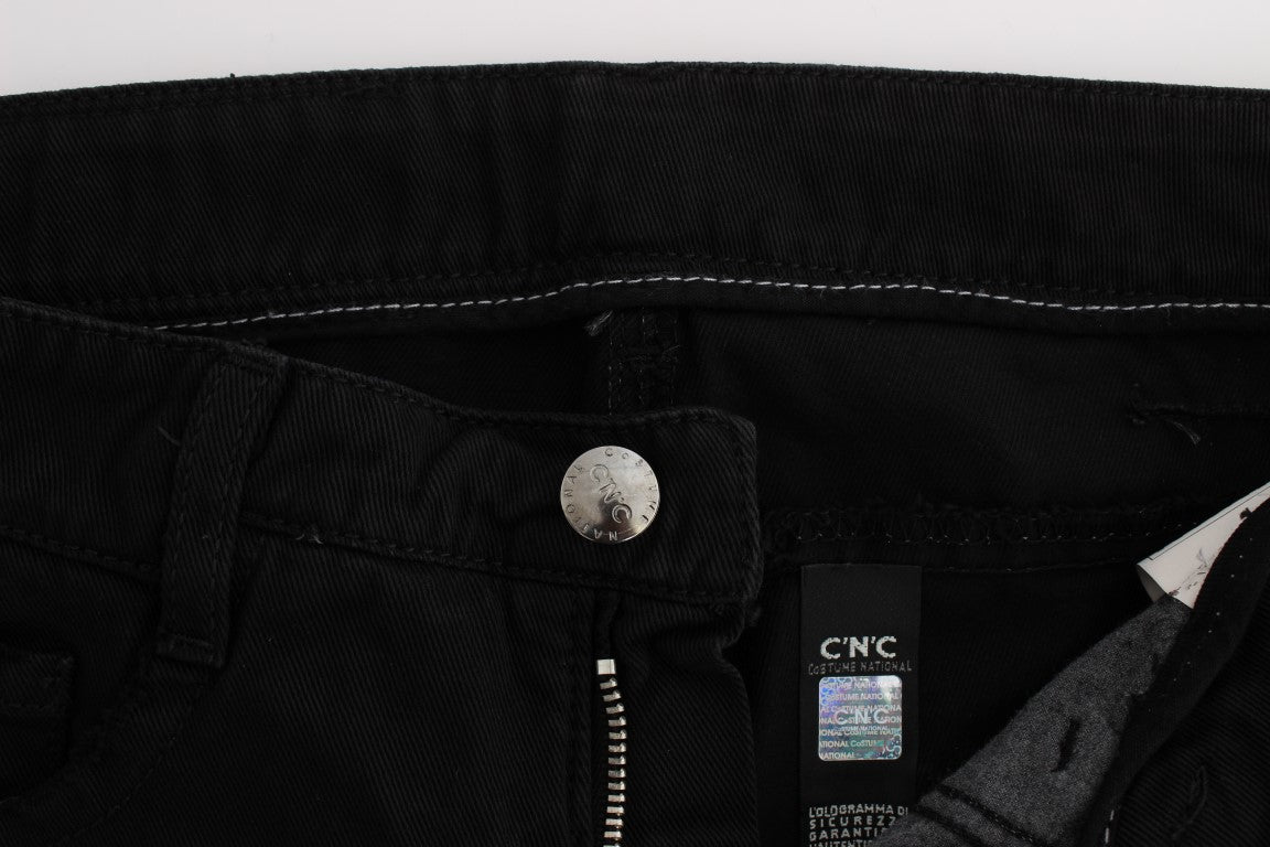 Jean bootcut slim en coton noir Costume National