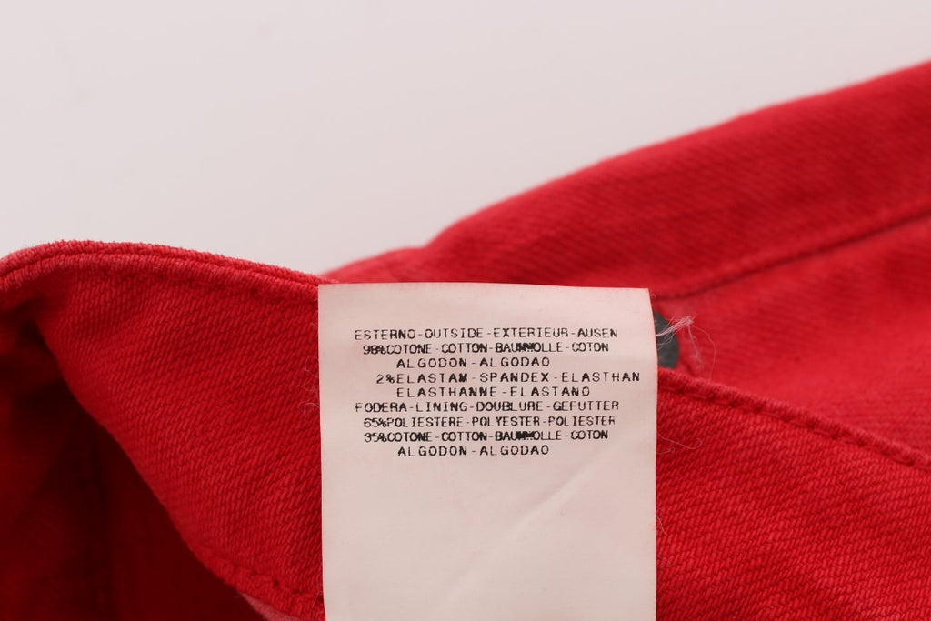 Jean coupe super slim en coton mélangé rouge Costume National