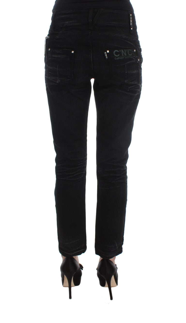Jean slim ample en coton noir Costume National