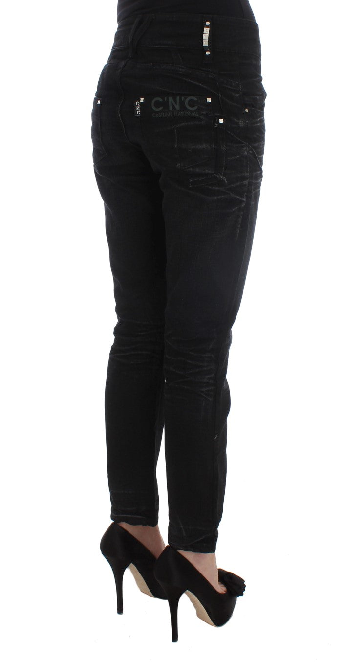 Jean slim ample en coton noir Costume National