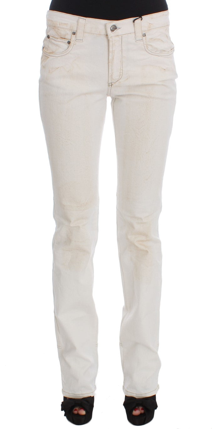 Jean bootcut slim en coton blanc Costume National
