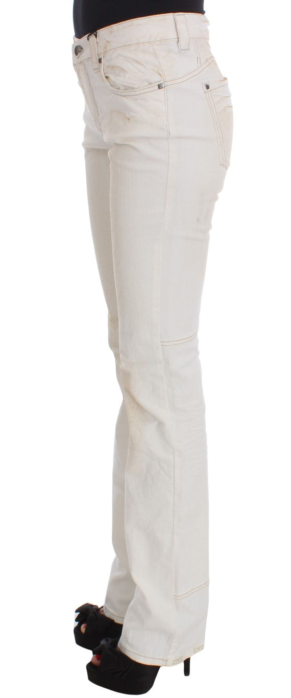 Jean bootcut slim en coton blanc Costume National