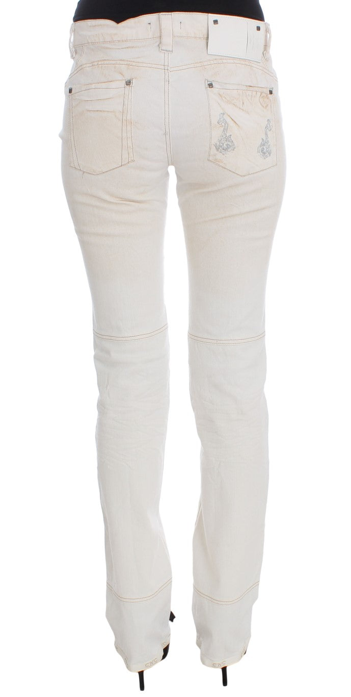 Jean bootcut slim en coton blanc Costume National