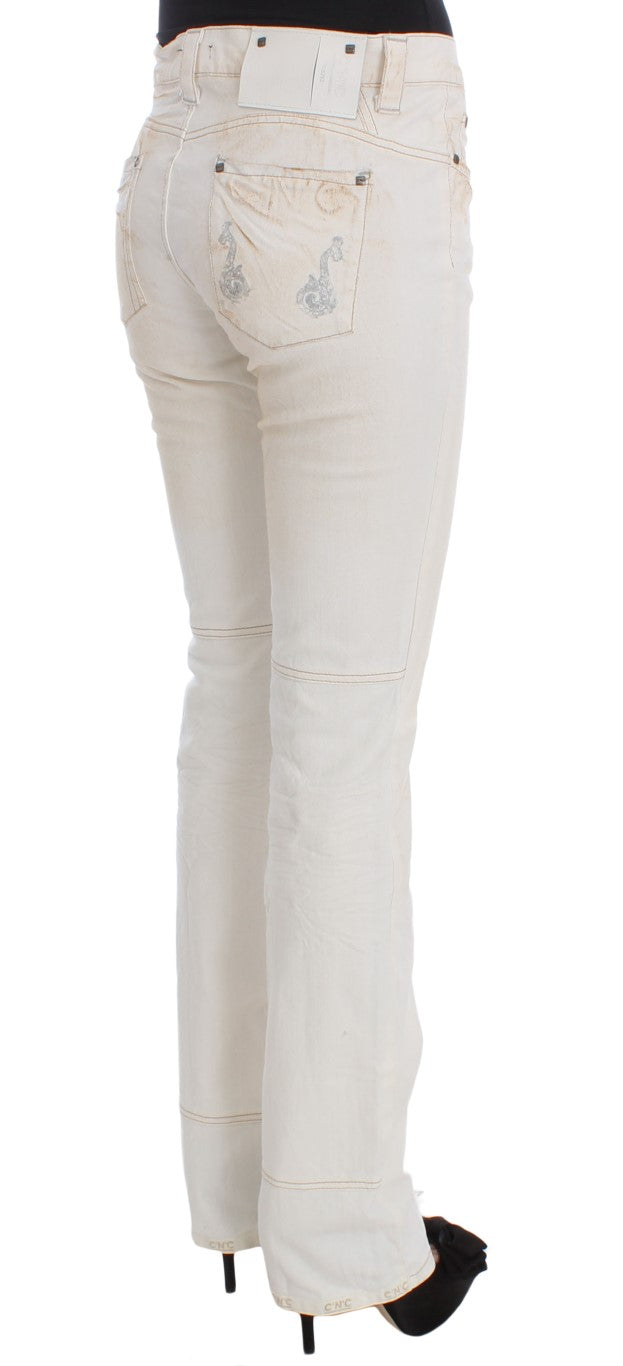 Jean bootcut slim en coton blanc Costume National