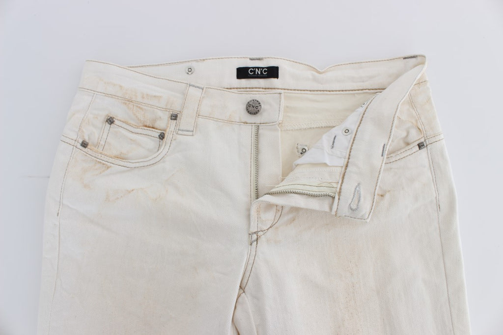 Jean bootcut slim en coton blanc Costume National