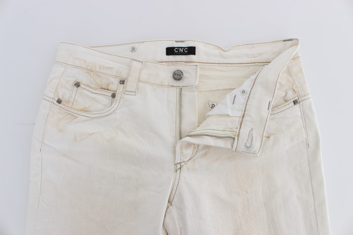 Jean bootcut slim en coton blanc Costume National