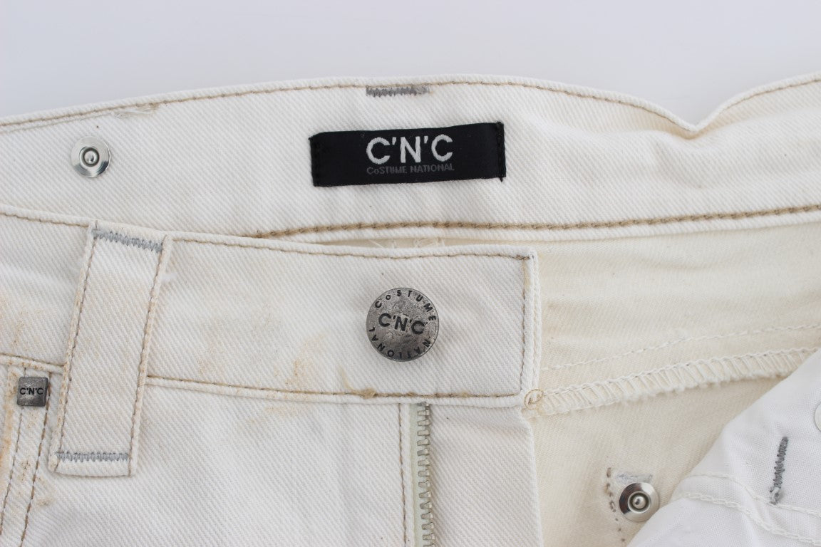 Jean bootcut slim en coton blanc Costume National