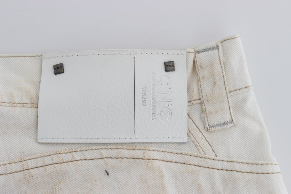Jean bootcut slim en coton blanc Costume National